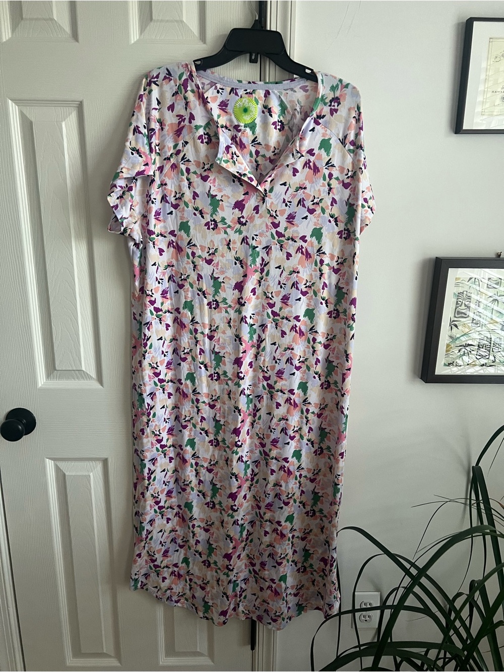 Floral sleep dress White Orchid 1X